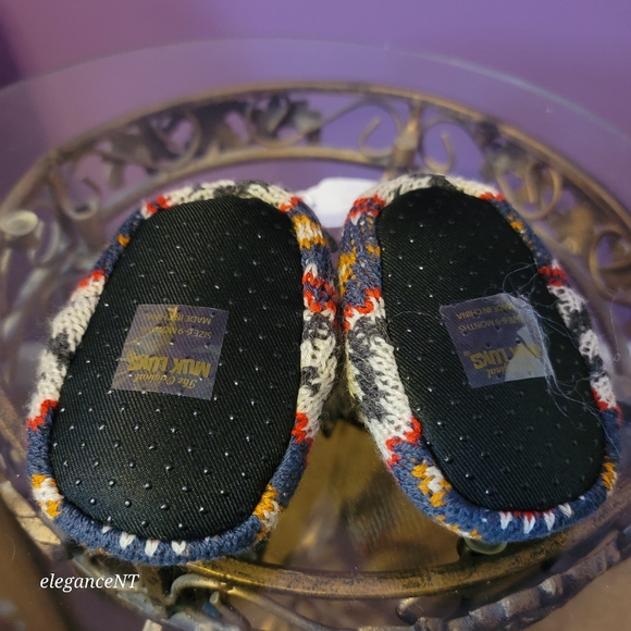 Muk Luks Blue Multi Color infant Slippers Sz: 6-9 months NWT - Picture 5 of 5